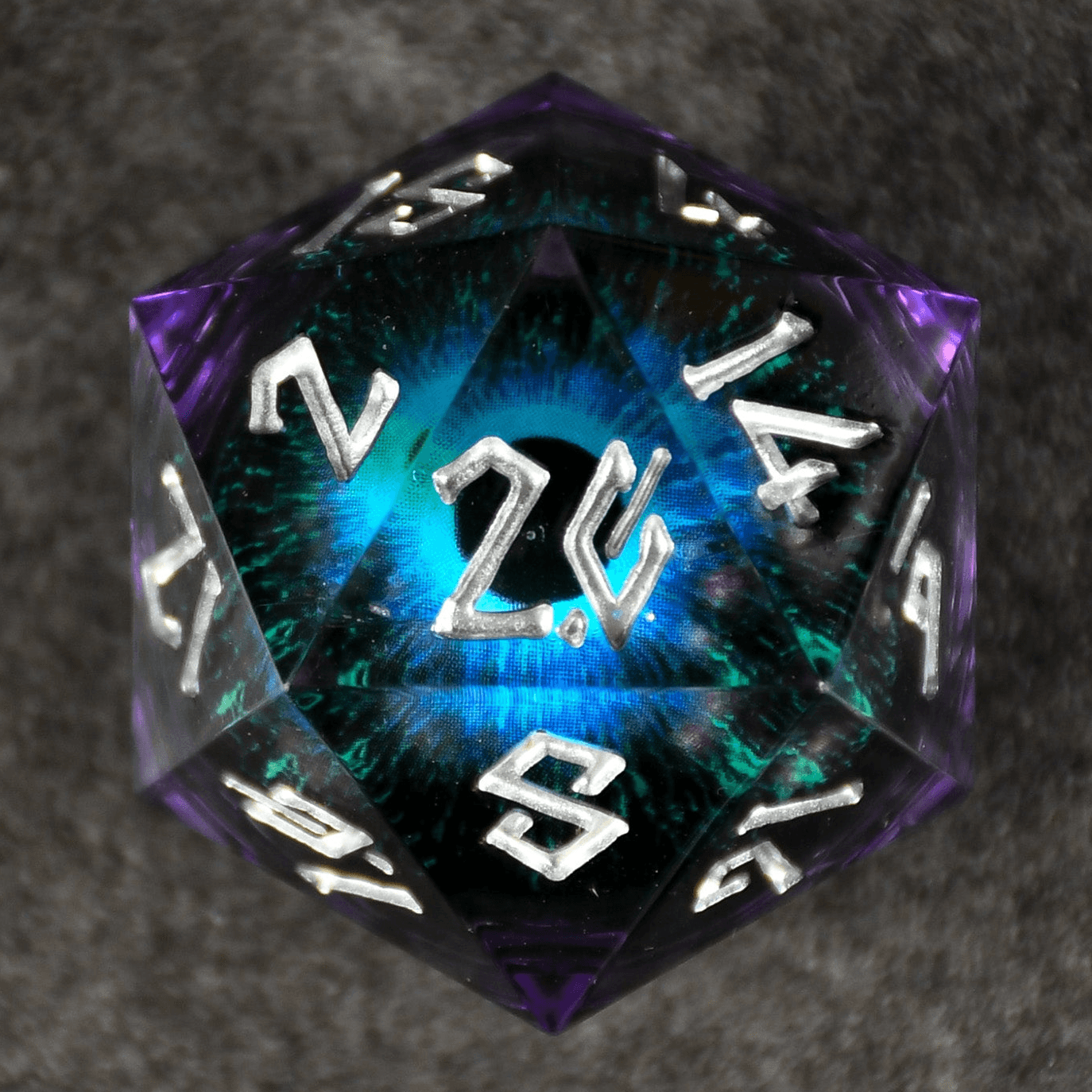 The Omnipotent Liquid Core (Purple/Silver) 30mm D20 'PRE-ORDER | SPRING EVENT DEAL' - 