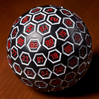 The Orb D100 -  White, Red, and Black Metal Die