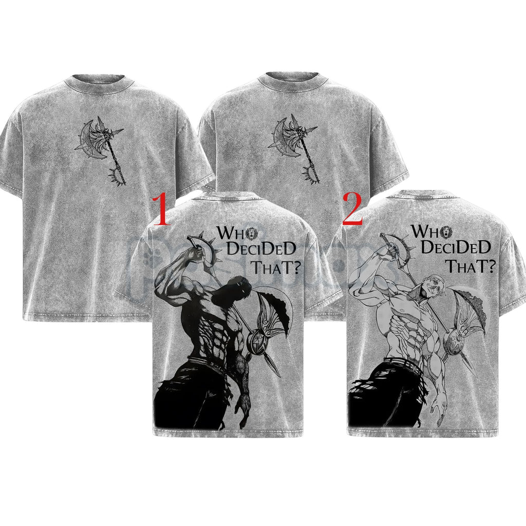 The Seven Deadly Sins Washed T-Shirt – Retro Vices Graphic Tee, Heavy Cotton Streetwear