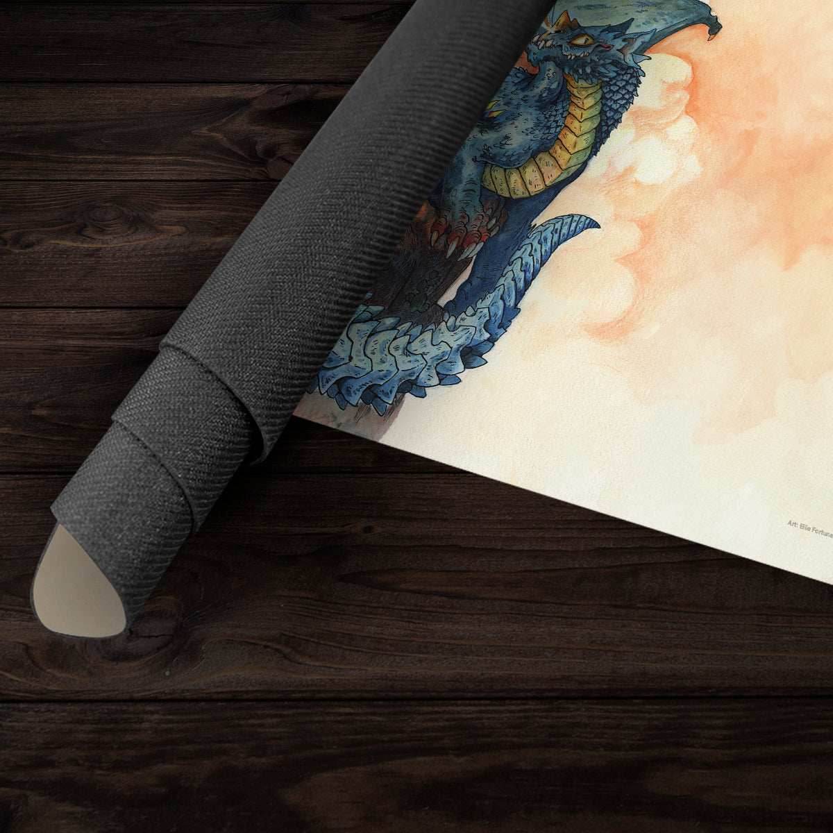 Young Blue Dragon Playmat - Standard Playmat / Plain