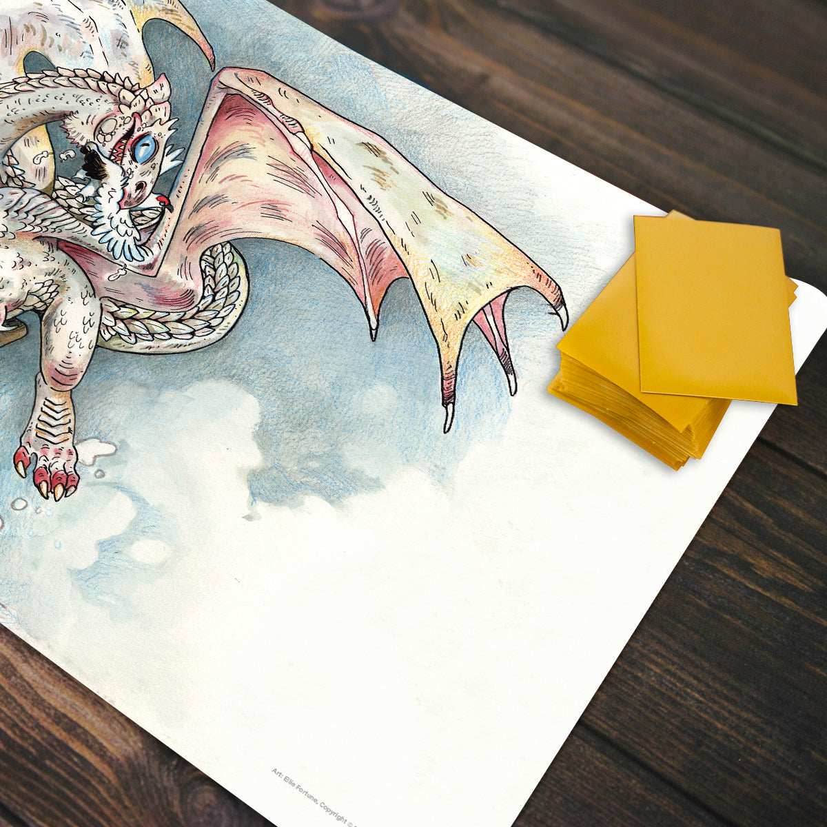 Young White Dragon Playmat - Standard Playmat / Plain
