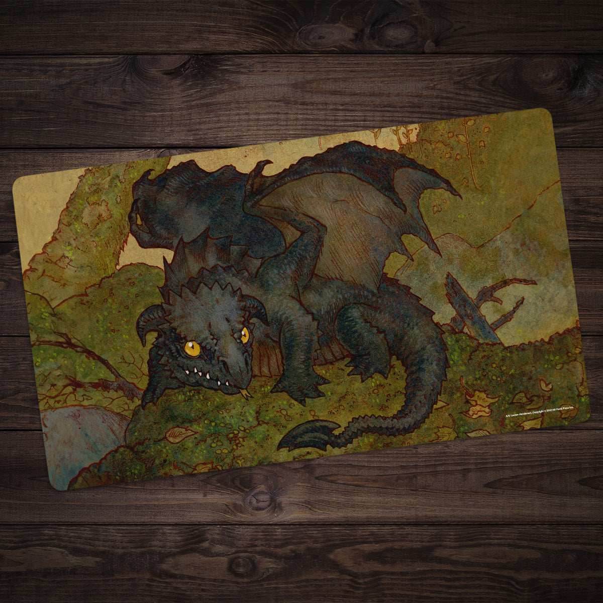 Black Wyrmling Dragon Playmat - Standard Playmat / Plain