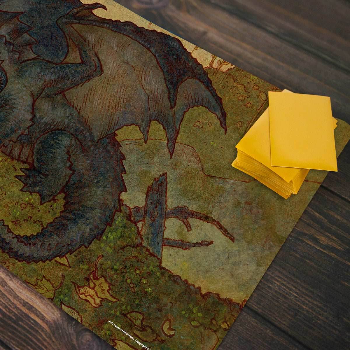 Black Wyrmling Dragon Playmat - Standard Playmat / Plain