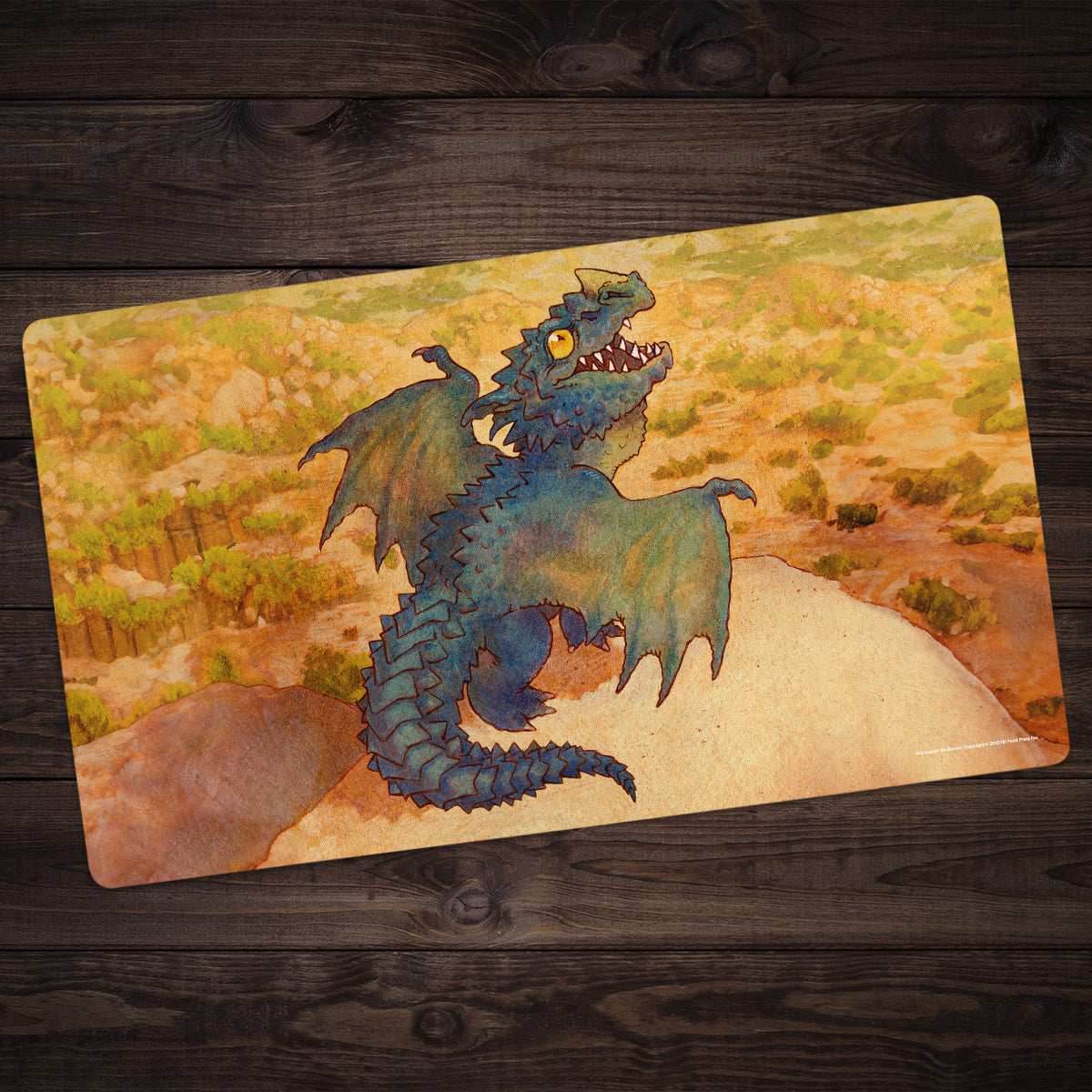 Blue Wyrmling Dragon Playmat - Standard Playmat / Plain