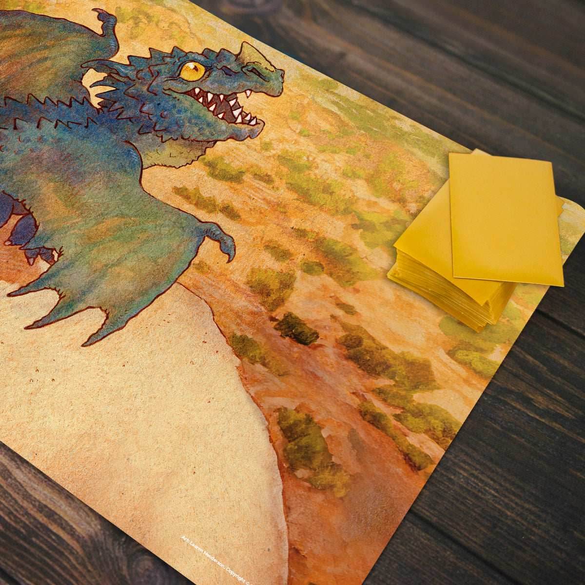 Blue Wyrmling Dragon Playmat - Standard Playmat / Plain