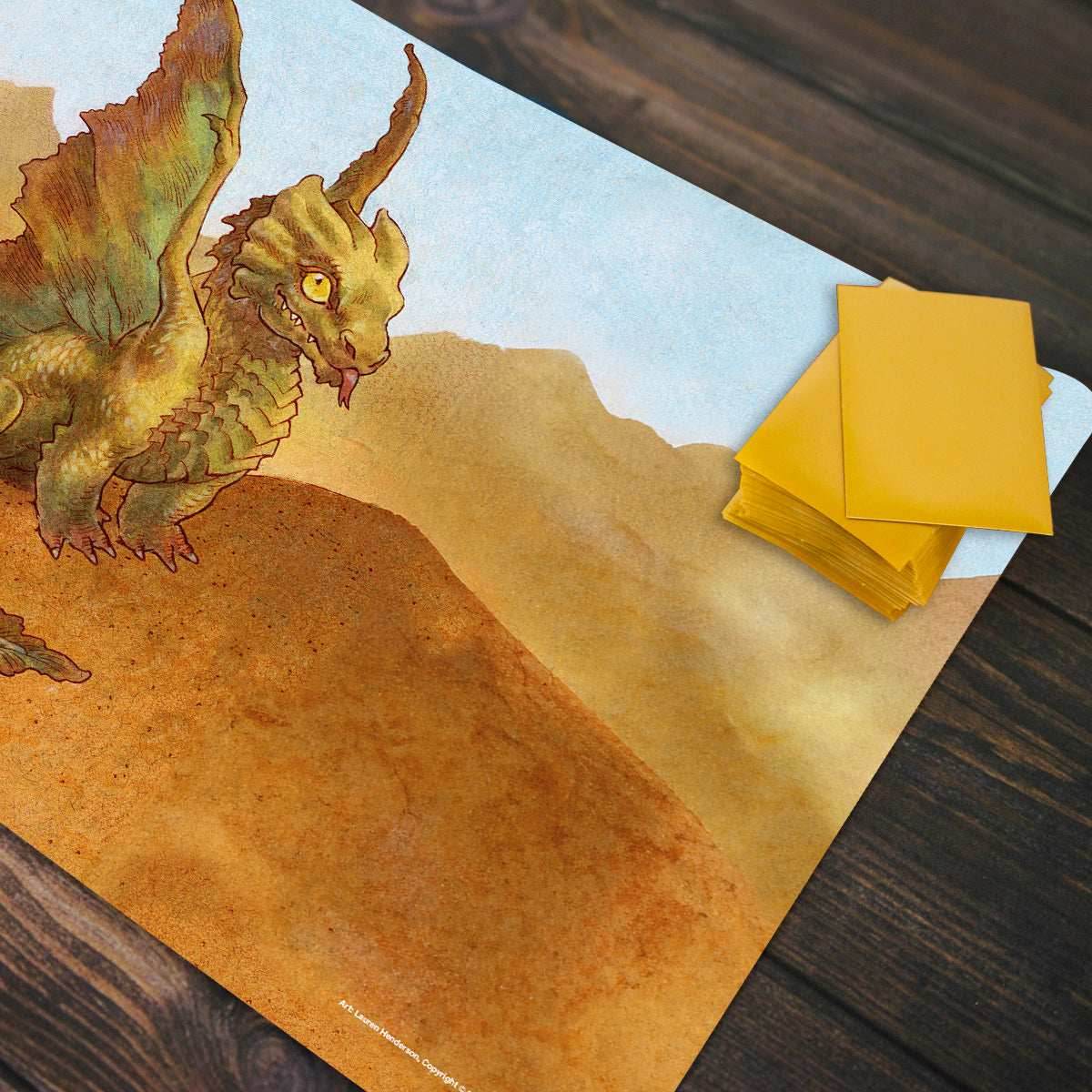 Brass Wyrmling Dragon Playmat - Standard Playmat / Plain