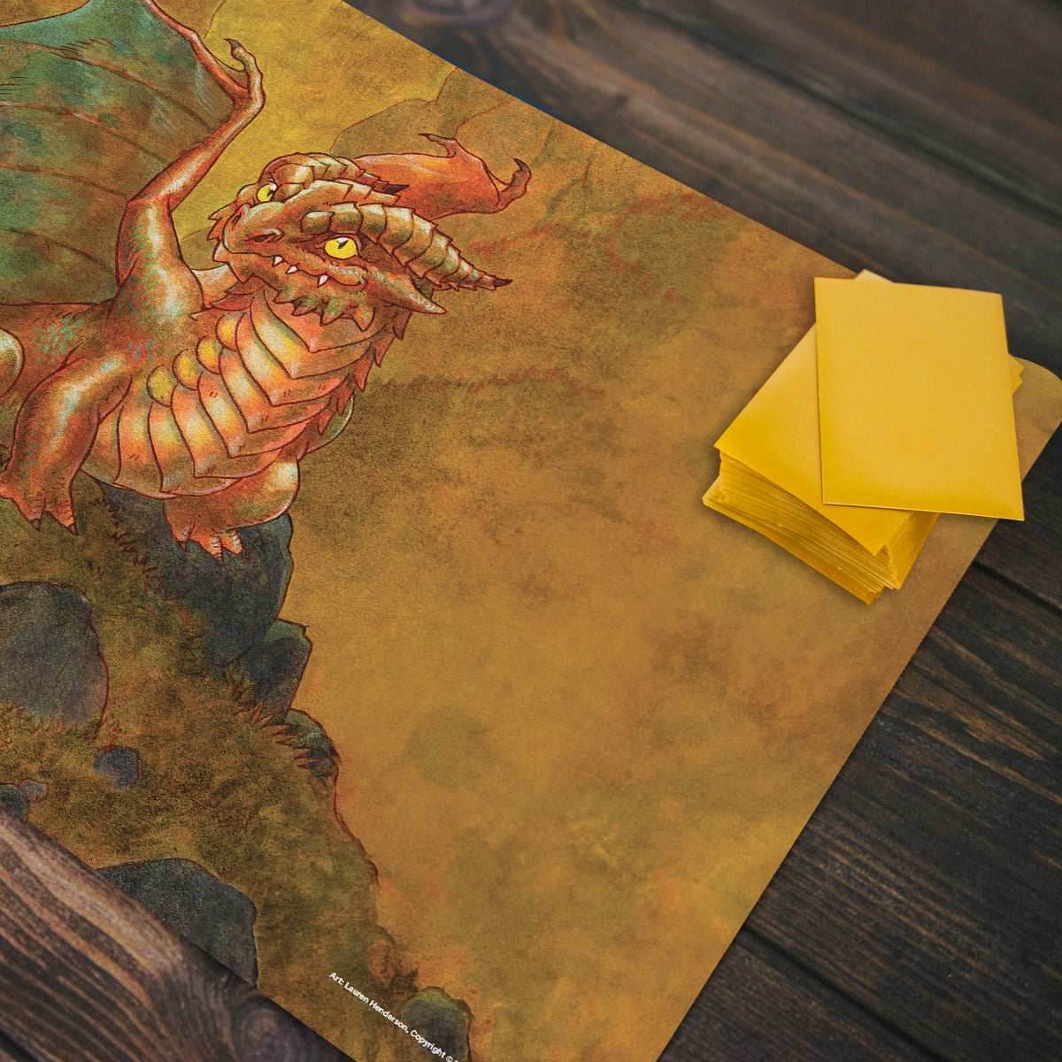 Copper Wyrmling Dragon Playmat - Standard Playmat / Plain