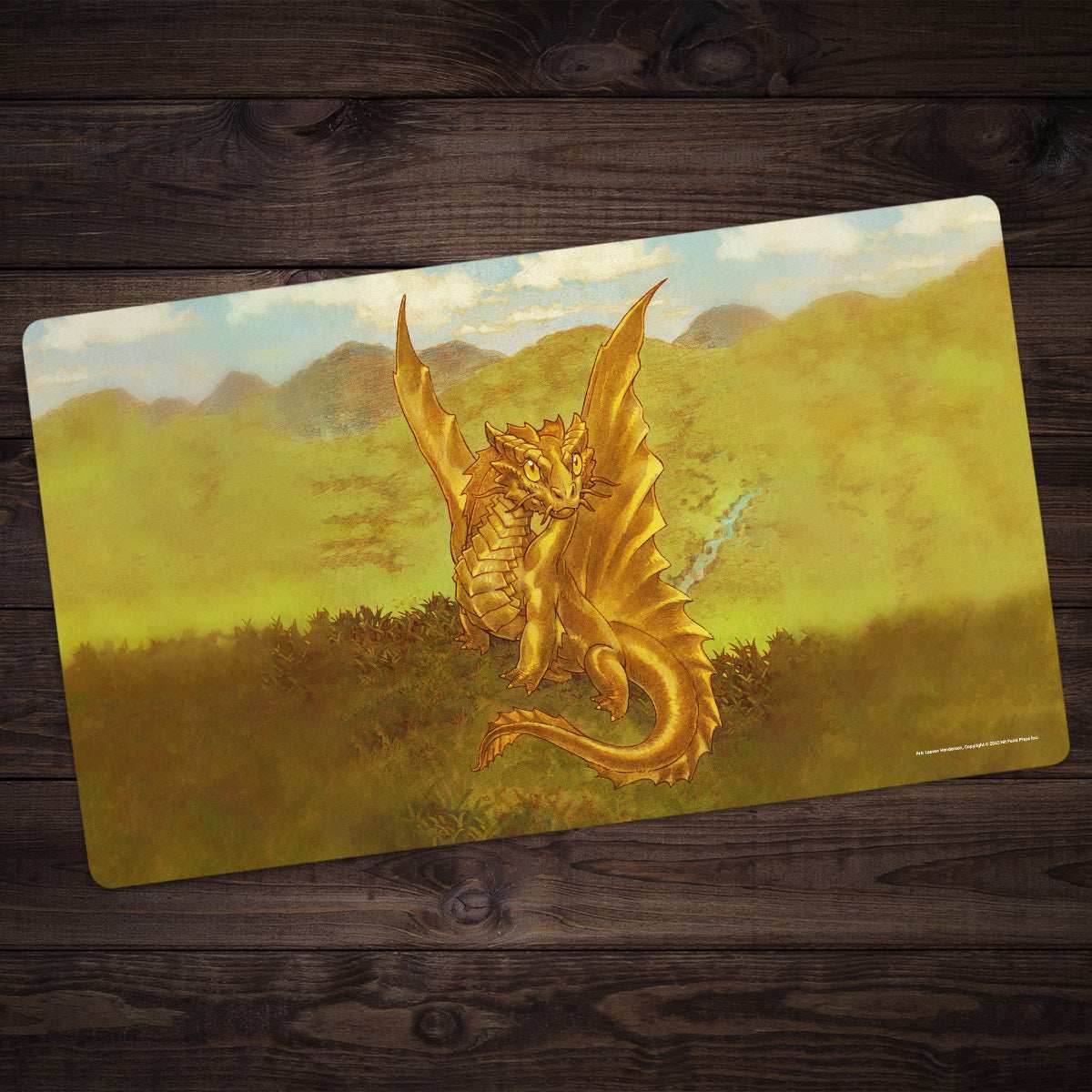 Gold Wyrmling Dragon Playmat - Standard Playmat / Plain