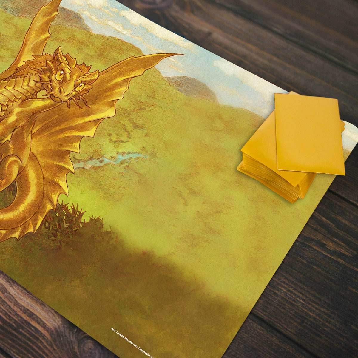 Gold Wyrmling Dragon Playmat - Standard Playmat / Plain
