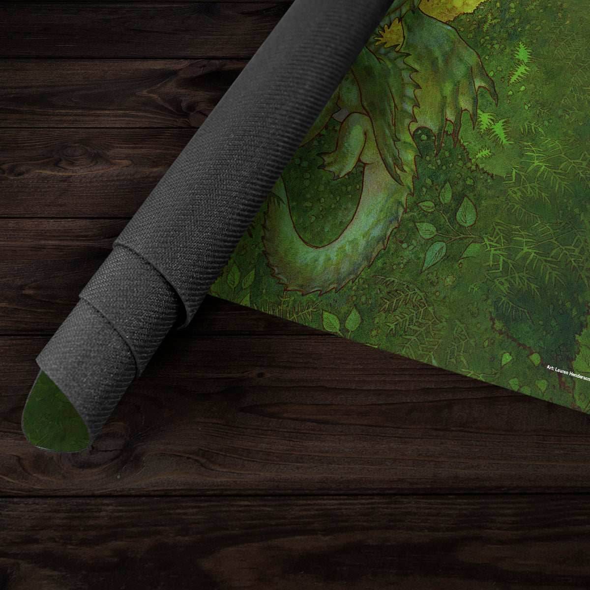Green Wyrmling Dragon Playmat - Standard Playmat / Plain