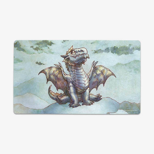 Silver Wyrmling Dragon Playmat - Standard Playmat / Plain