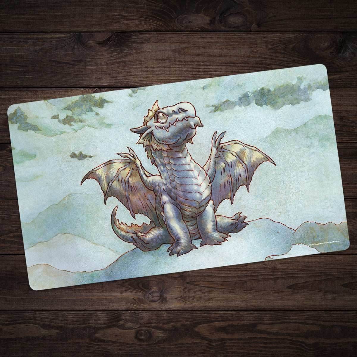 Silver Wyrmling Dragon Playmat - Standard Playmat / Plain