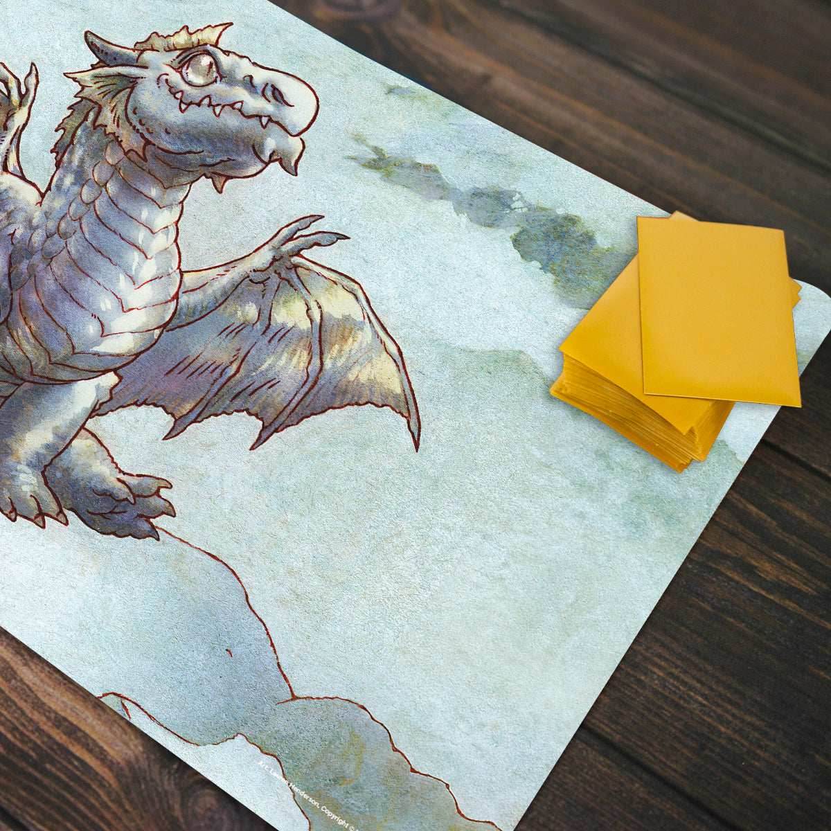 Silver Wyrmling Dragon Playmat - Standard Playmat / Plain