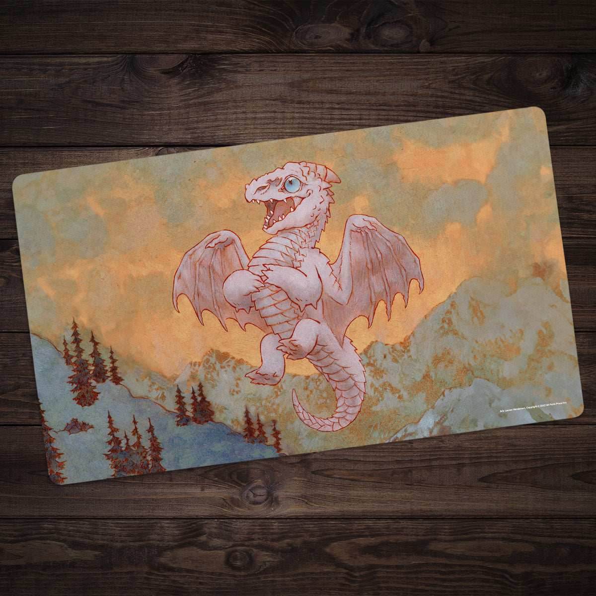 White Wyrmling Dragon Playmat - Standard Playmat / Plain