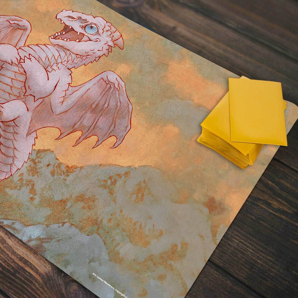 White Wyrmling Dragon Playmat - Standard Playmat / Plain