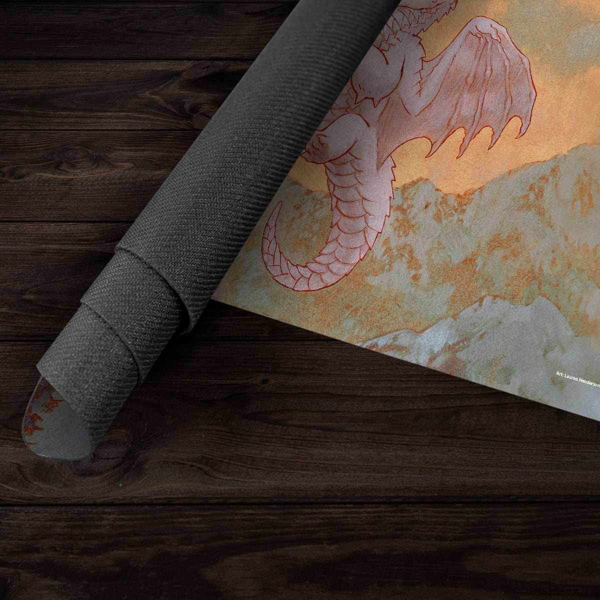 White Wyrmling Dragon Playmat - Standard Playmat / Plain