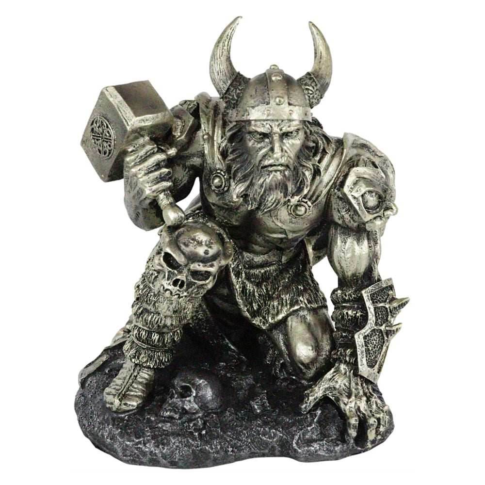 Thor God of Thunder Wielding Mjolnir Hammer - 