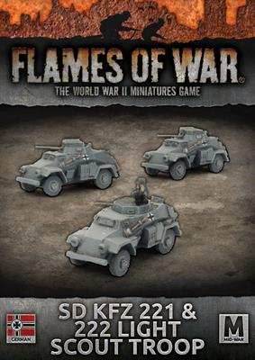 Flames of War: German SD KFZ 221 and 222 Light Scout Troop (Mid War) - 