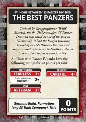 Flames of War: D-Day - Waffen-SS Command Card Pack - 