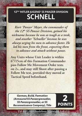 Flames of War: D-Day - Waffen-SS Command Card Pack - 