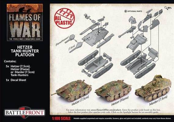 Flames of War: German Hetzer Tank-Hunter Platoon (Late War) - 