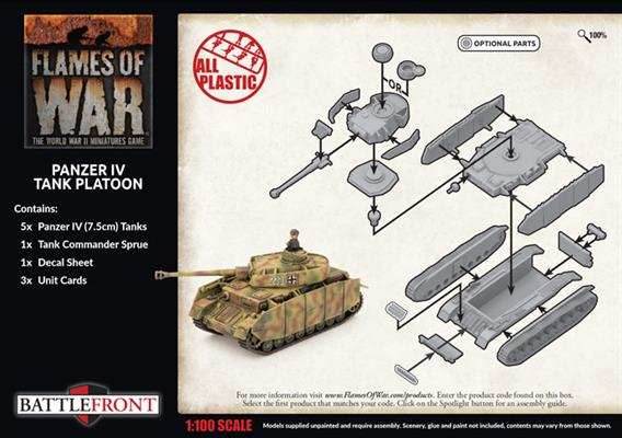 Flames of War: German Panzer IV Tank Platoon (Late War) - 