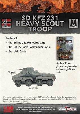 Flames of War: German SD KFZ 231 Heavy Scout Troop (Mid War) - 