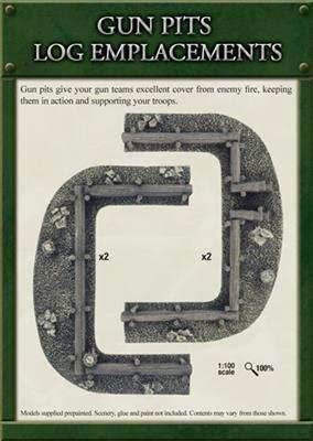 Flames of War: Log Emplacements - Gun Pit Markers - 