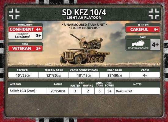 Flames of War: German SD KFZ 10/4 Light AA Platoon (Late War) - 