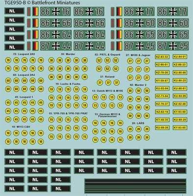 Team Yankee: West German Decal Set - 