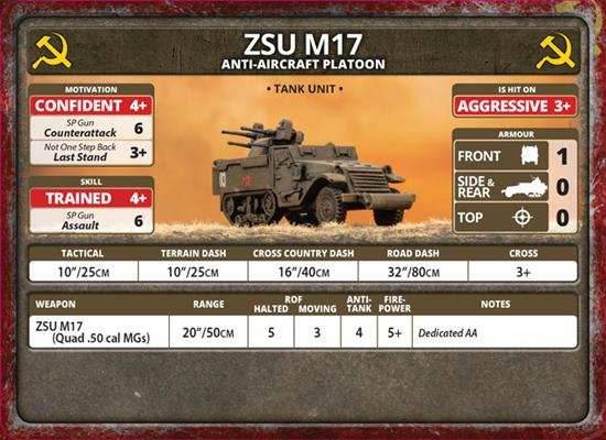 Flames of War: Soviet ZSU M17 Anti-Aircraft Platoon (Late War) - 