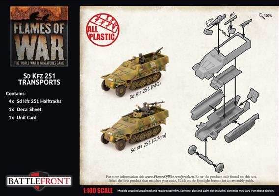 Flames of War: German SD KFZ 251 Transports (Late War) - 