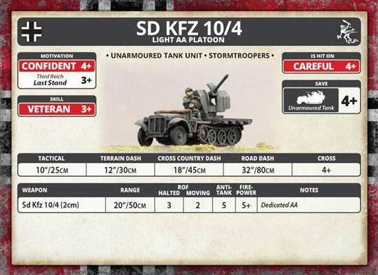 Flames of War: German SD KFZ 10/4 Light AA Platoon (Mid War) - 