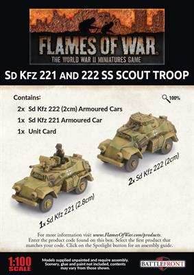 Flames of War: German SD KFZ 221 and 222 SS Scout Troop (Late War) - 
