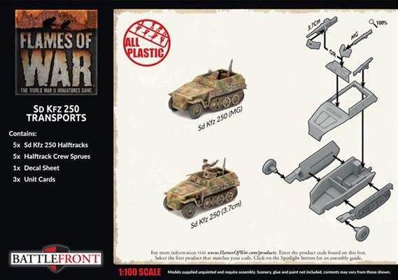 Flames of War: German SD KFZ 250 Transports (Late War) - 