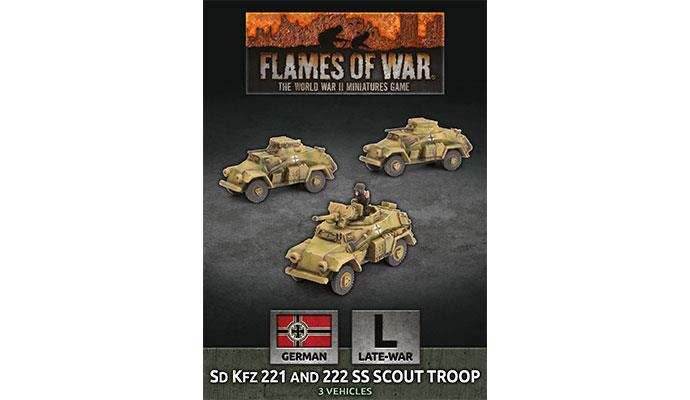 Flames of War: German SD KFZ 221 and 222 SS Scout Troop (Late War) - 