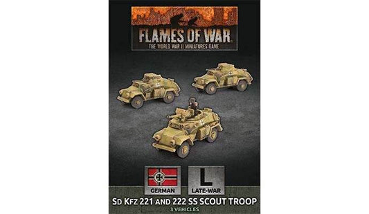 Flames of War: German SD KFZ 221 and 222 SS Scout Troop (Late War) - 