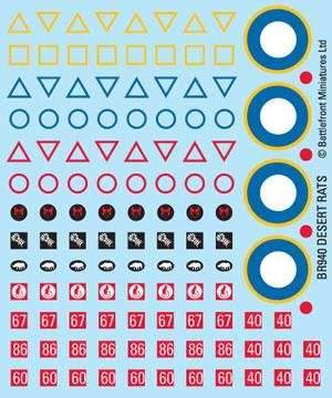 Flames of War: British Desert Rats Decals - 