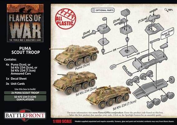Flames of War: German Puma Scout Troop (Late War) - 
