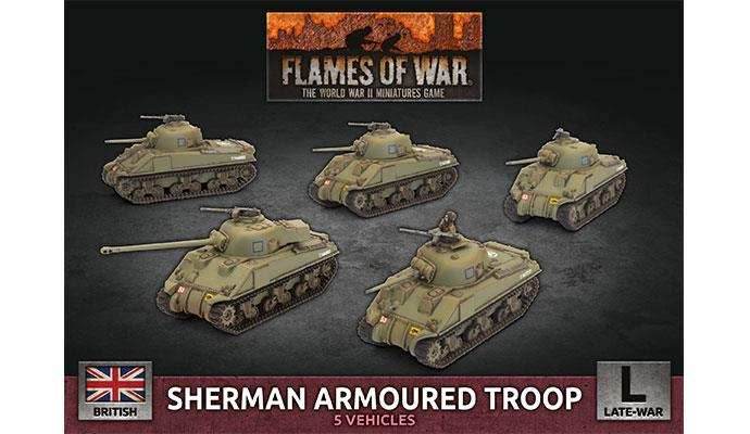 Flames of War: British Sherman Armoured Troop (Late War) - 