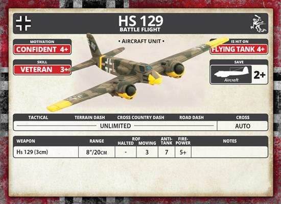Flames of War: German HS 129 Battle Flight (Mid War) - 