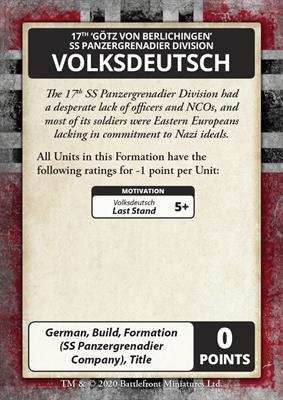 Flames of War: D-Day - Waffen-SS Command Card Pack - 