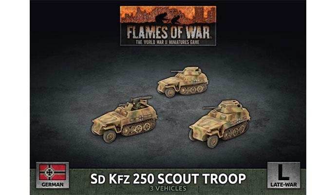 Flames of War: German SD KFZ 250 Scout Troop (Late War) - 