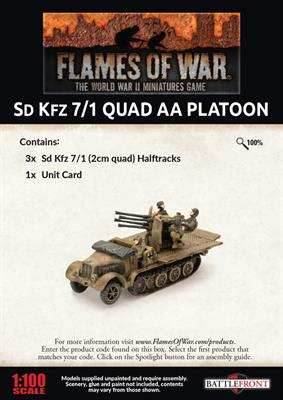 Flames of War: German SD KFZ 7/1 Quad AA Platoon (Late War) - 