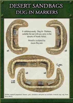 Flames of War: Desert Sandbags - Dug In Markers - 