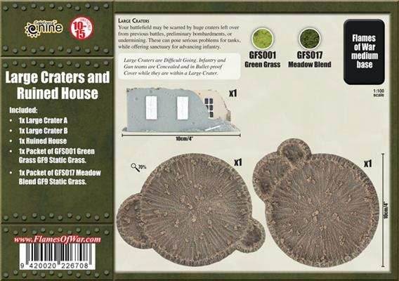 Flames of War: Large Craters and Ruined House - 