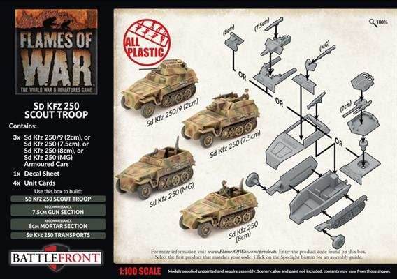 Flames of War: German SD KFZ 250 Scout Troop (Late War) - 