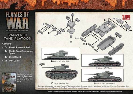 Flames of War: German Panzer III Tank Platoon (Mid War) - 