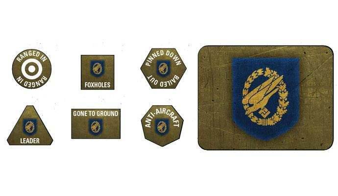 Flames of War: Fallschirmjager Tokens and Objectives - 