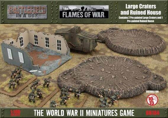 Flames of War: Large Craters and Ruined House - 